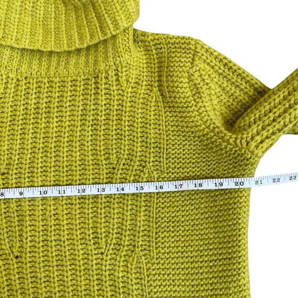 Banana Republic Sz M Wool Alpaca Blend Mixed Chunky Knit Turtleneck Sweater - Picture 12 of 16